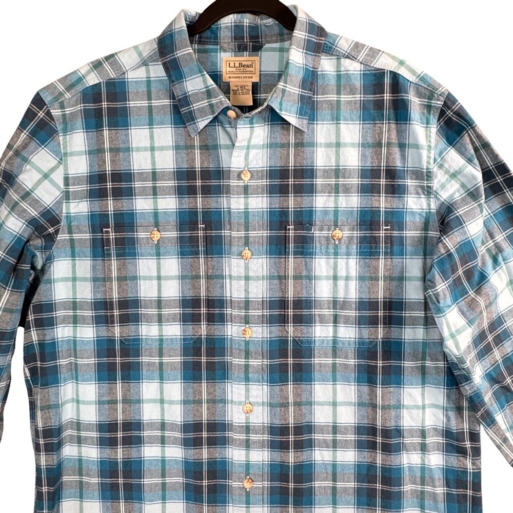 L.L.Bean Preppy Plaid Button Down Shirt Men's L‎ Normcore Classic